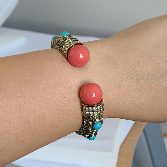 Vintage Heidi Daus Boho Encrusted Bangle Swarovski Crystal Cuff Bangle Bracelet - Picture 6 of 14